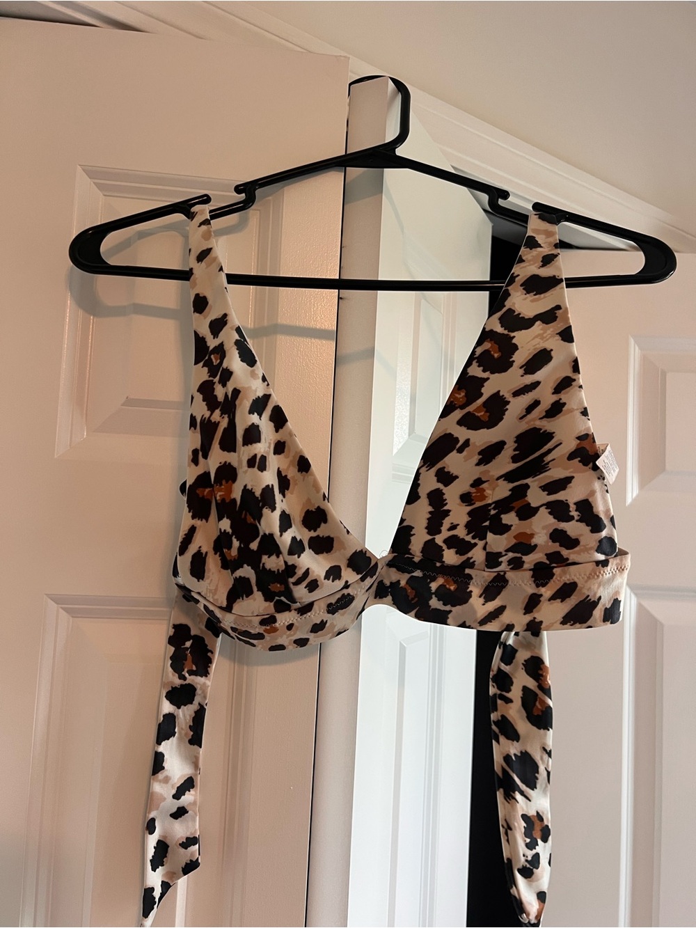 aerie Leopard-Print Tie-Back Bikini Top